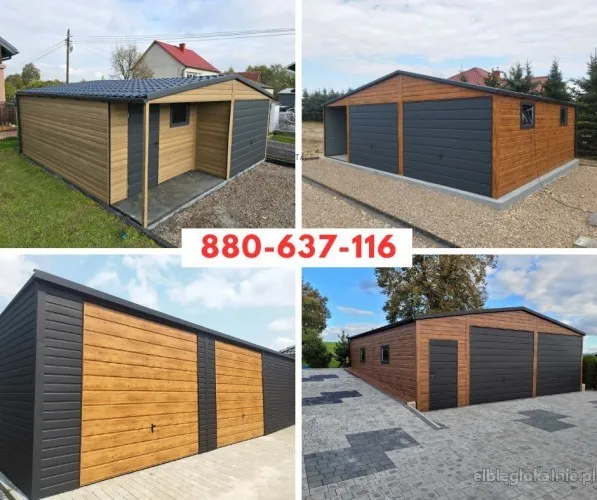 Garaż Blaszany Drewnopodobny 3x5 4x5 4x6 6x6 6x5